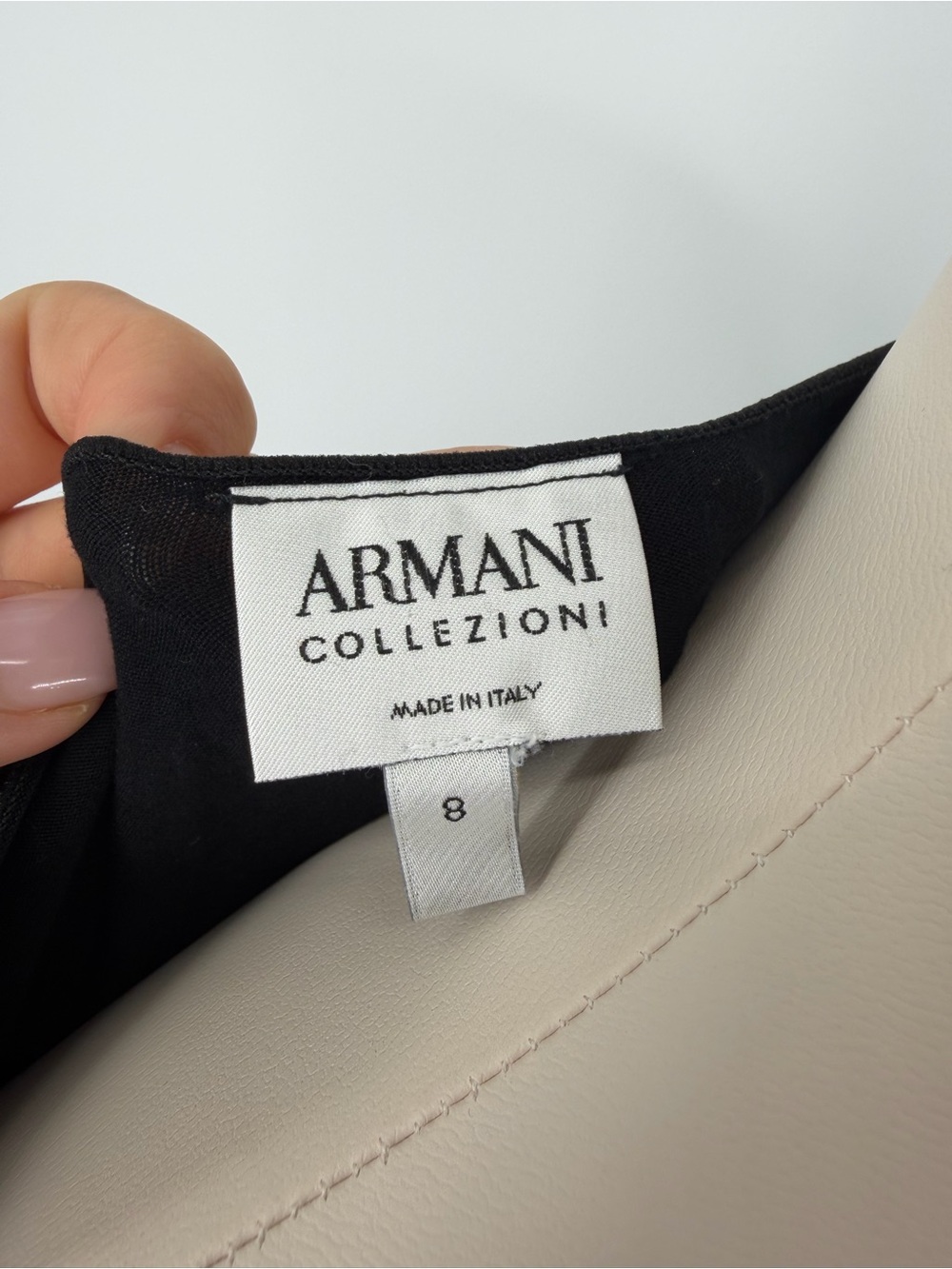 Armani Collezioni, Scoop Neck Black Top, Size 8